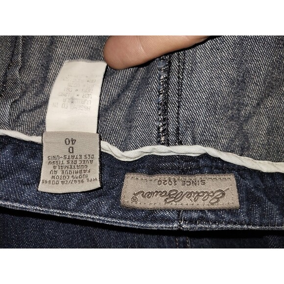 Eddie Bauer Blue Denim Midi Skirt Size 10 Back Slit - Picture 5 of 6